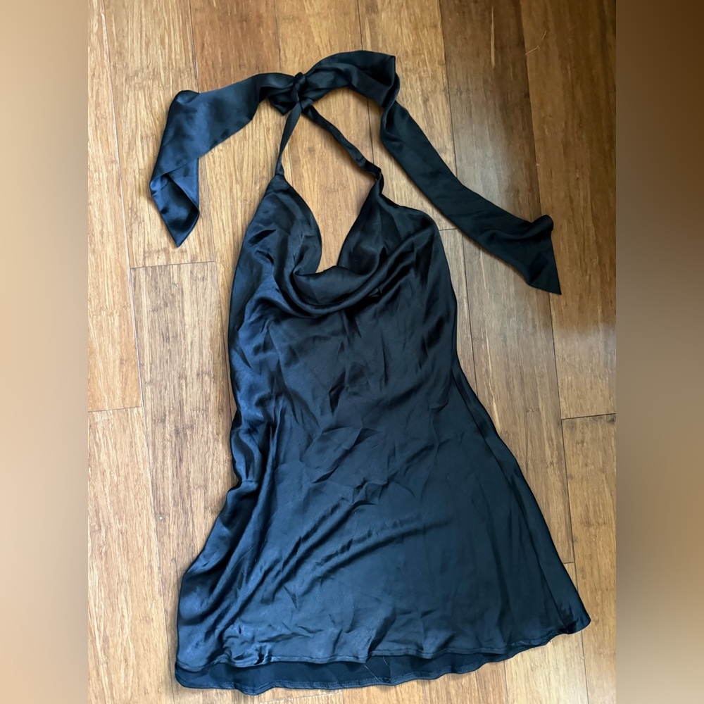 Elegant Black Halter Dress